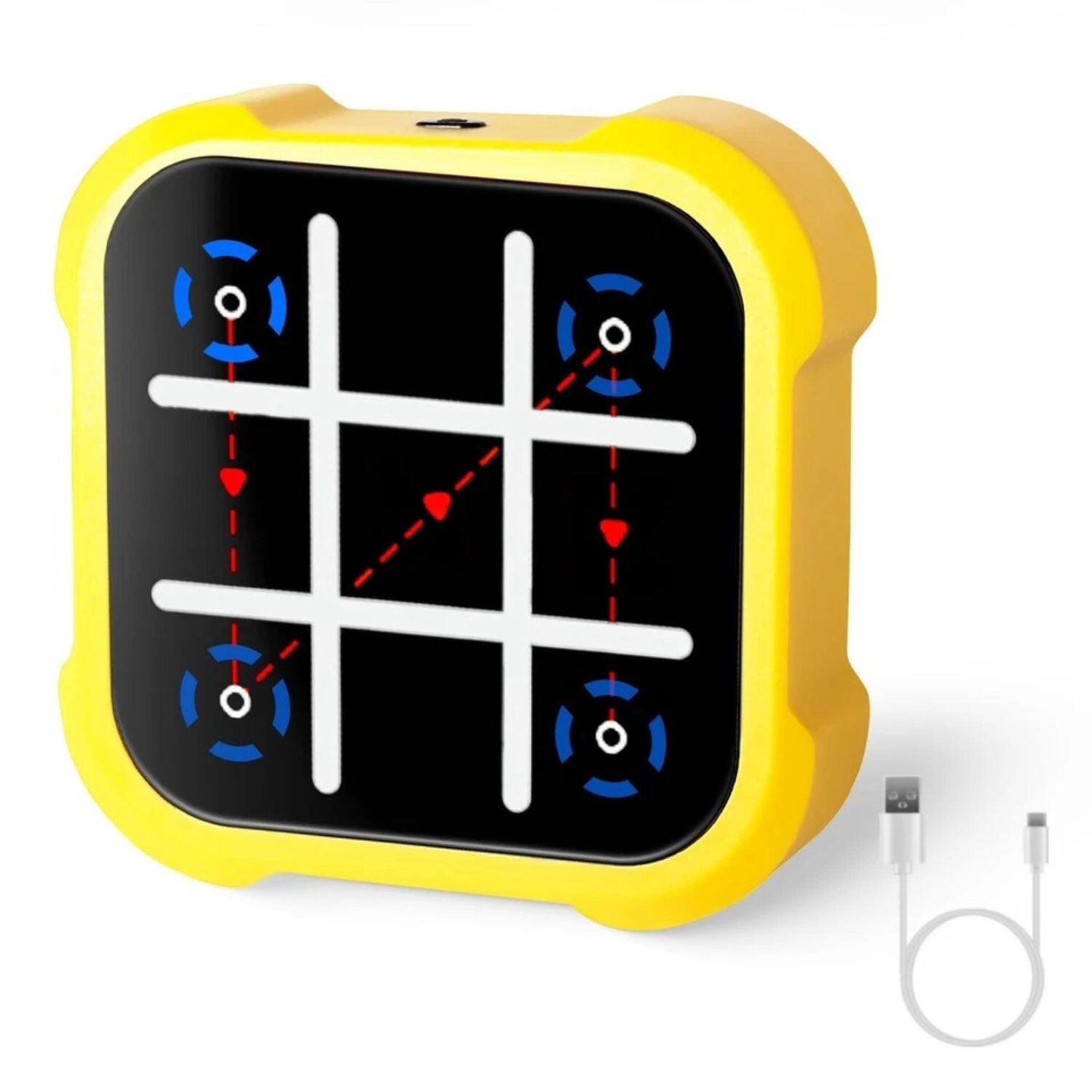 Angle. Stock Preferred - 3-in-1 Electronic Tic Tac Toe, Memory Flash & Whack Mole Game - Yellow.