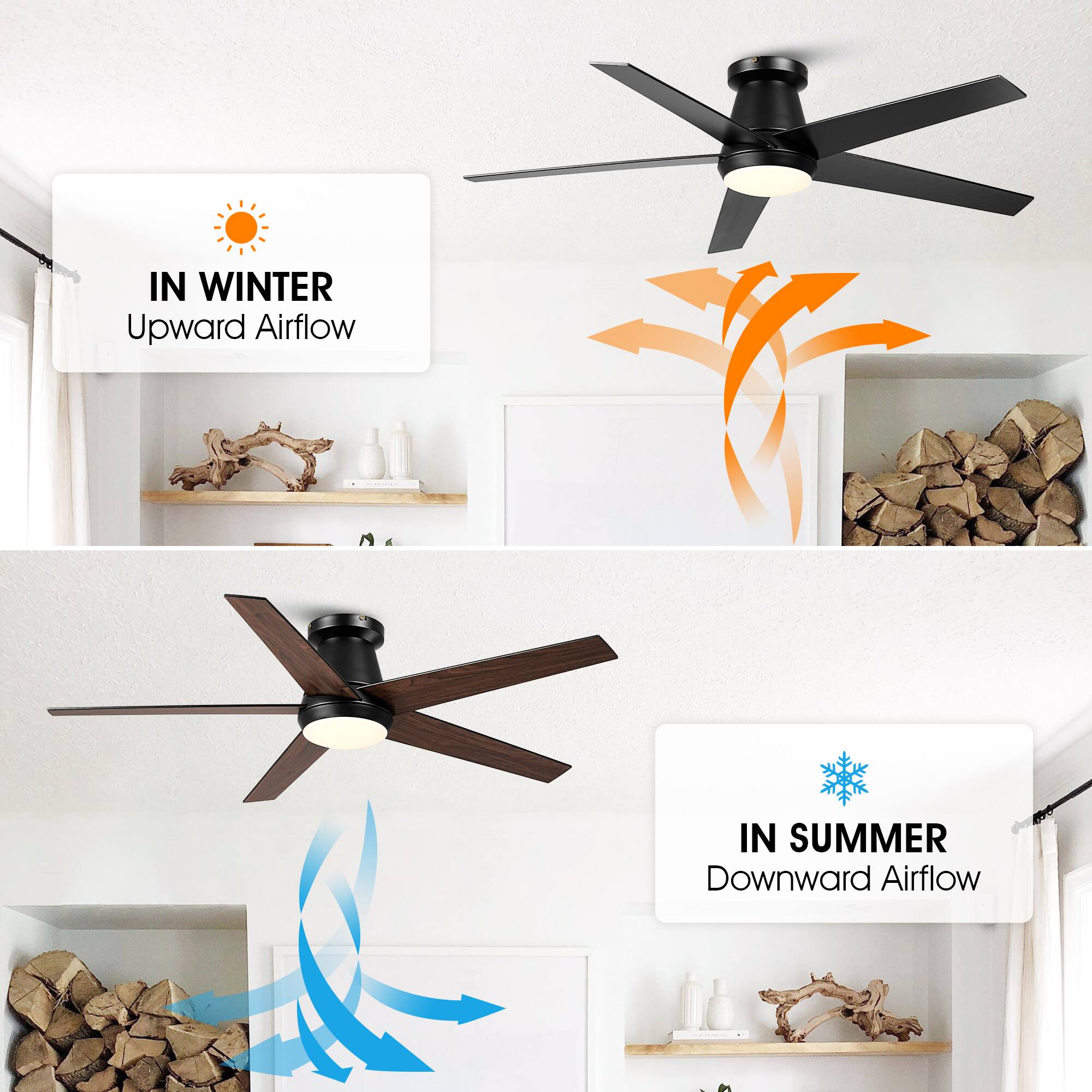IN WINTER Upward Airflow

IN SUMMER Downward Airflow