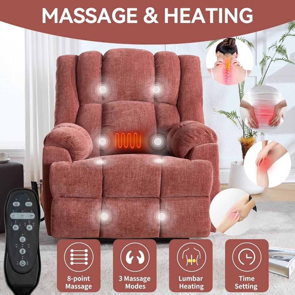 MASSAGE & HEATING

BACK

8-point Massage
3 Massage Modes
Lumbar Heating
Time Setting