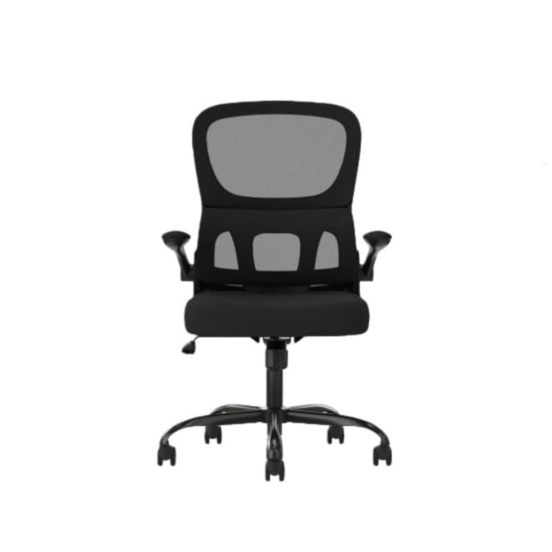 Halitaa - Mesh Ergonomic Office Chair with Lumbar Support & Flip Armrests –Adjustable Desk Chair for Home, Study Room and Office - Black