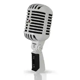 5 CORE - Retro Dynamic Vocal Iconic Microphone Vintage Style Classic Cardioid Unidirectional Mic - White