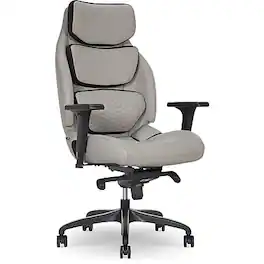 Sharper Image - Algrove Comfort-X Ergonomic Swivel Executive Massage Chair - Gray