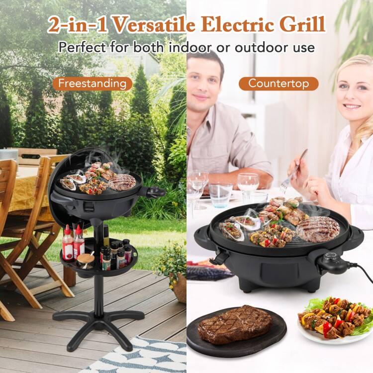 2-in-1 Versatile Electric Grill
Perfect for both indoor or outdoor use
Freestanding
Countertop