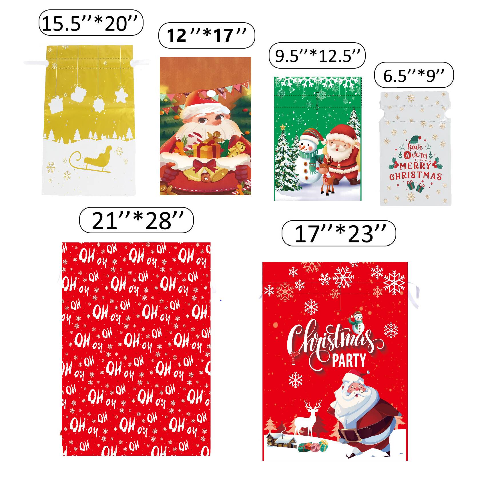 15.5" x 20"  
12" x 17"  
9.5" x 12.5"  
6.5" x 9"  
21" x 28"  
17" x 23"  

Have a Very Merry Christmas  

OH HO HO  
OH HO HO  
OH HO HO  

Christmas Party