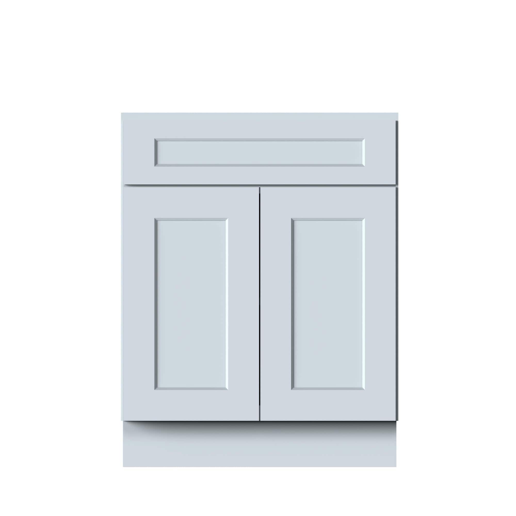 Boyel Living - 27in.W BASE CABINET Fully assembled Cabinet With One Rubberwood Drawer and Two MDF Doors Recessed Panel Shaker - Gray
