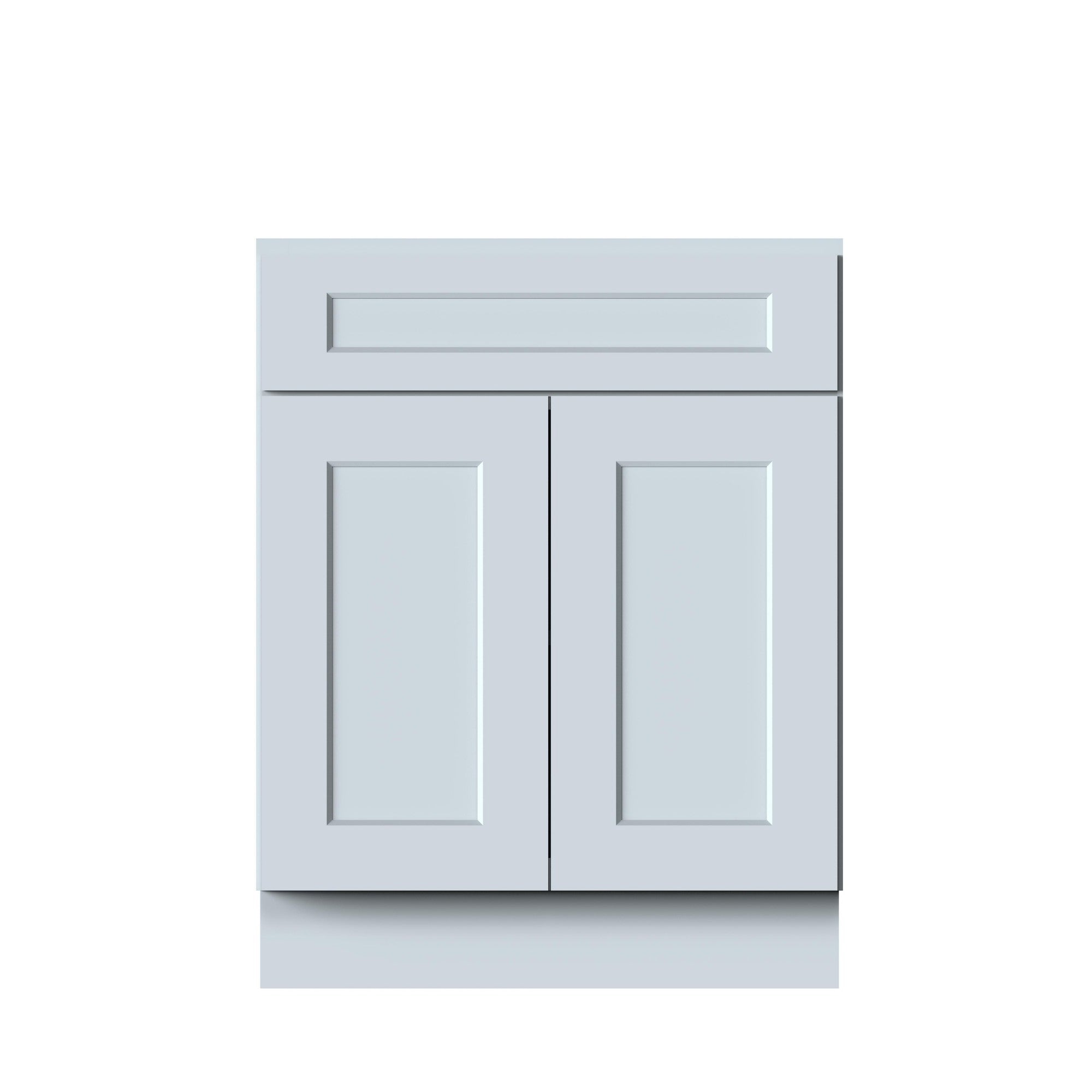 Front. Boyel Living - 27in.W BASE CABINET Fully assembled Cabinet With One Rubberwood Drawer and Two MDF Doors Recessed Panel Shaker - Gray.