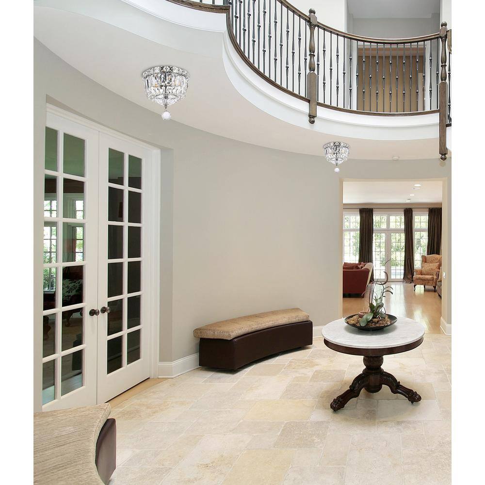 Back. Elegant Lighting - Tranquil 2 light Chrome Flush Mount Clear Royal Cut Crystal - Chrome.