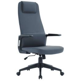 LeisureMod - Nexa Ergonomic Office Chair High-Back Leather Computer Chair Adjustable Height Swivel and Tilt Desk Chair - Blue Leather