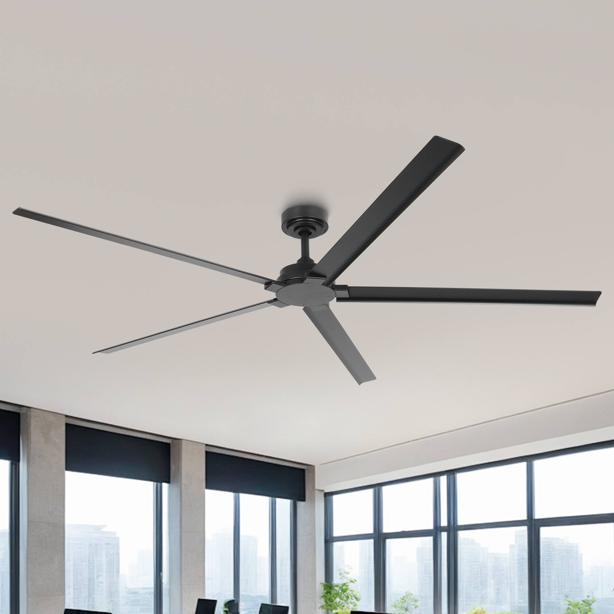 Left. Parrot Uncle - 72-Inch Wet-Rated Outdoor Aluminum Ceiling Fan with 6-Speed DC Motor & Remote – Ideal for Patios, Gazebos, and More - Black.