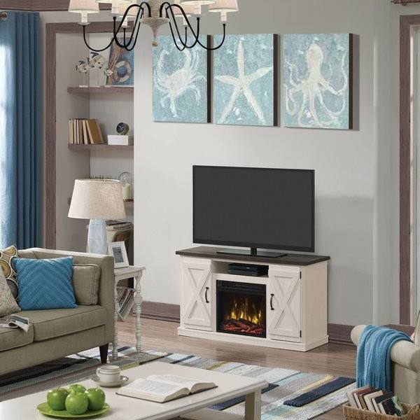 Back. Hivvago - Hivvago FarmHouse TV Entertainment Electric Fireplace - Ivory/Espresso.