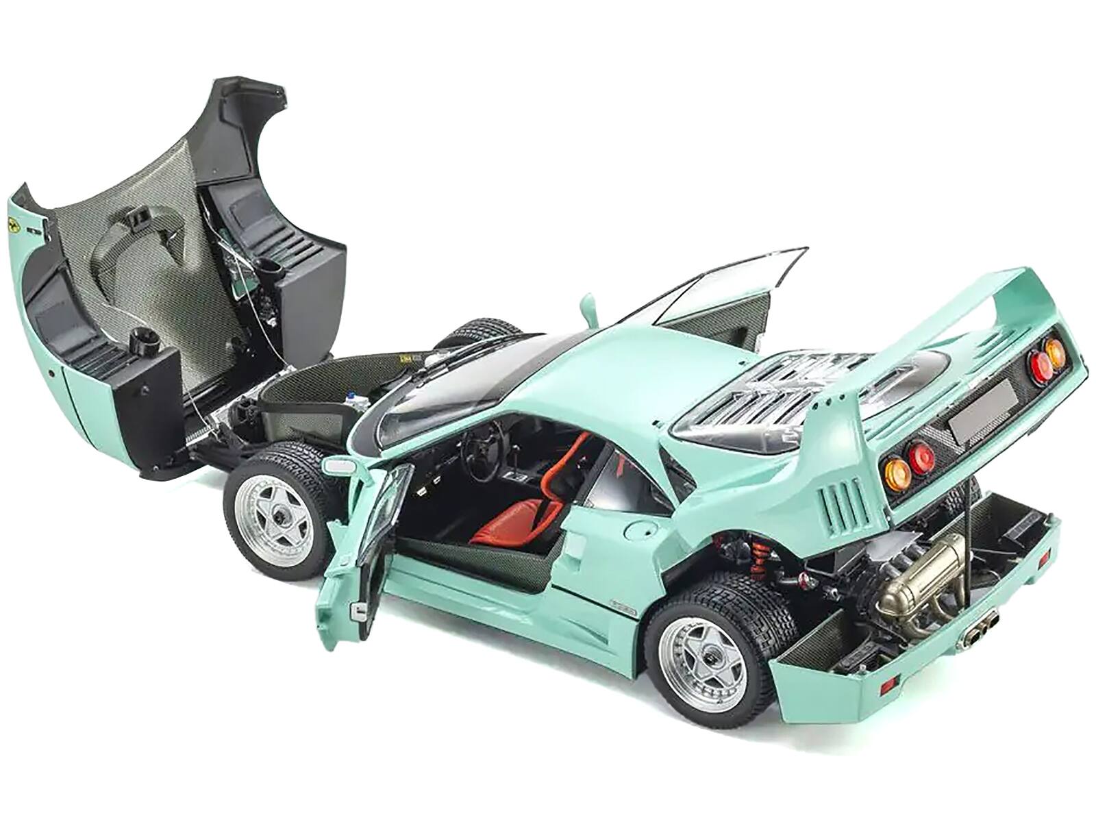 Alt View 1. Kyosho - Ferrari F40 Mint Green 1/18 Diecast Model Car by Kyosho - Mint Green.