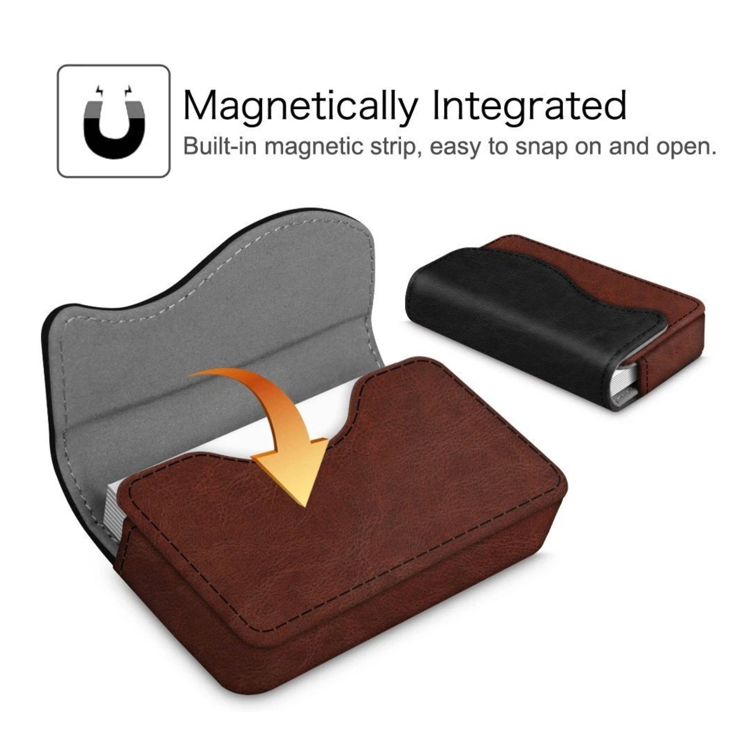 Magnetic strip, easy to snap on and open.