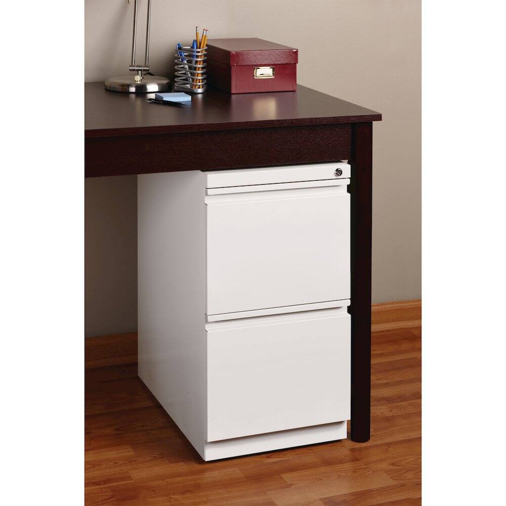 Alt View 5. Hirsh - Hirsh 20" Deep Mobile Pedestal File Cabinet 2 Drawer File-File, White - White.