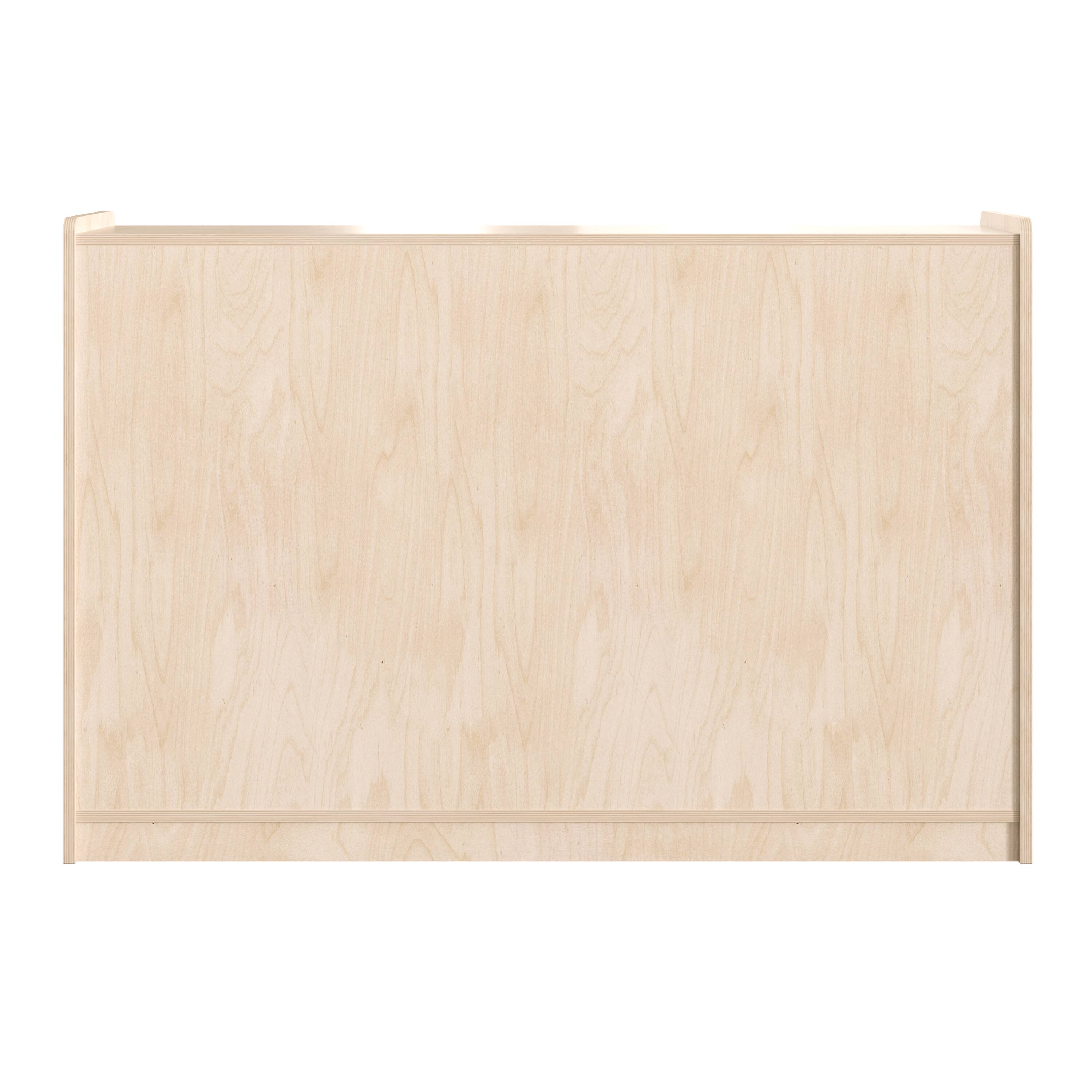 Back. Flash Furniture - Bright Beginnings Commercial Grade Extra Wide 3 Shelf Wooden Classroom Open Storage Unit, Safe, Kid Friendly De Bookcase - Natural.