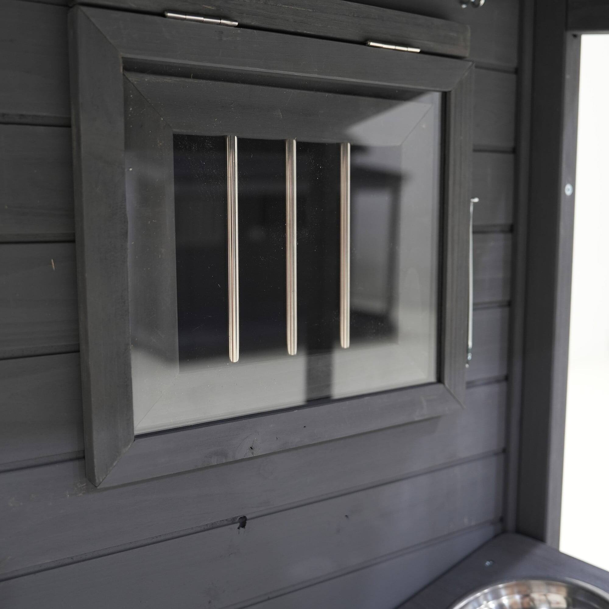 Alt View 4. Pefilos - 44" Outdoor Dog House, Waterproof Puppy Shelter with Elevated Floor, Kennel for Small Dogs with Cleaning Mat.