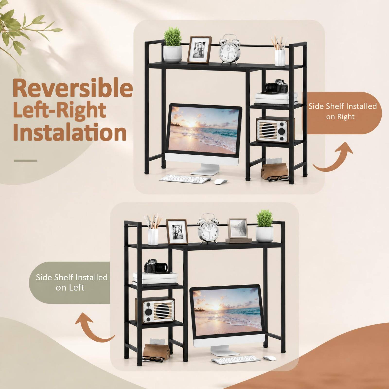Reversible Left-Right Installation

Side Shelf Installed on Right

Side Shelf Installed on Left
