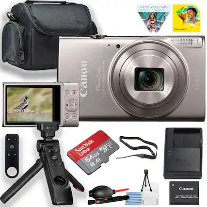 PHOTO-VIDEO SUITE
PaintShopPro 3
Canon PowerShot CLPH360HSA
360 ENS12XIS ZOOM
CANONZOOM CANO 3.6-7.0 1: m 45-54.0 OPTICA WOOZ 12x2
SanDisk Ultra 64GB A1
Canon BATTERY PACK NO-TILH
Canon BATTERY CHARGER