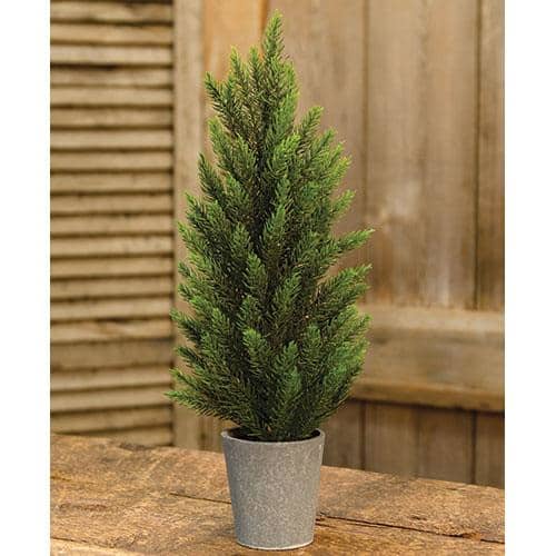 BreeBe - *Tahoe Pine Tree w/Gray Pot 17" - Green, Grey