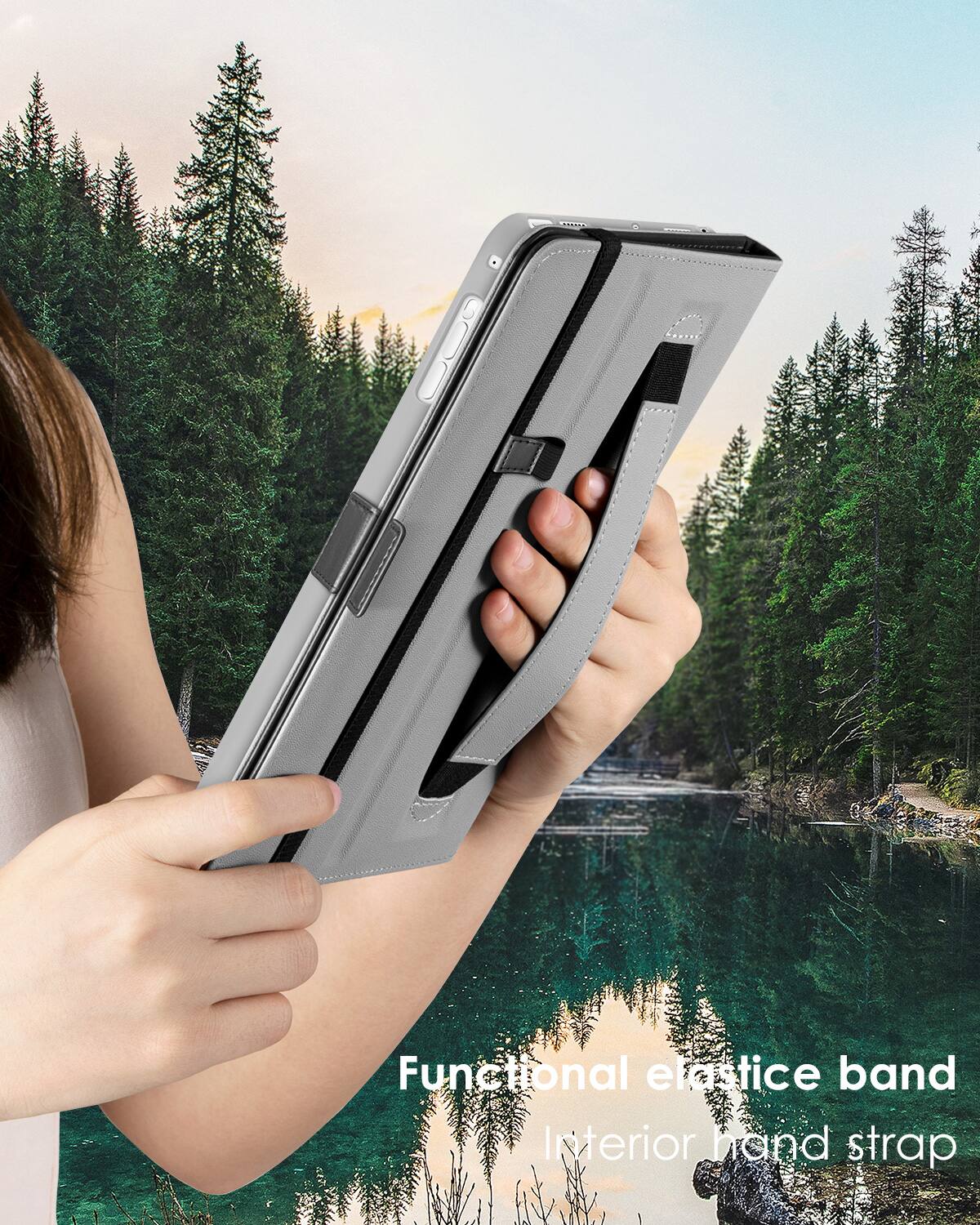 Functional elastic band  
Interior hand strap