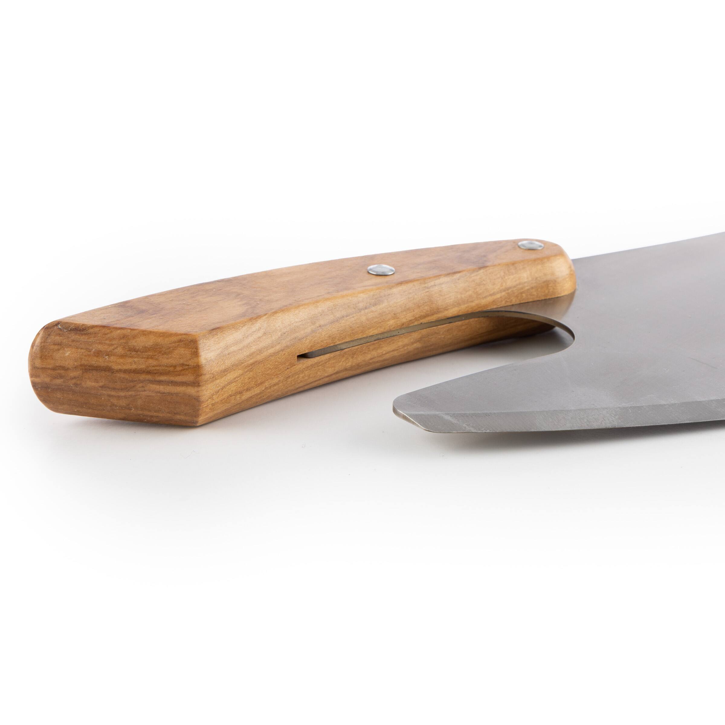 Angle. Classic Cuisine - 17in Pizza Cutter Rocker Blade - Natural.