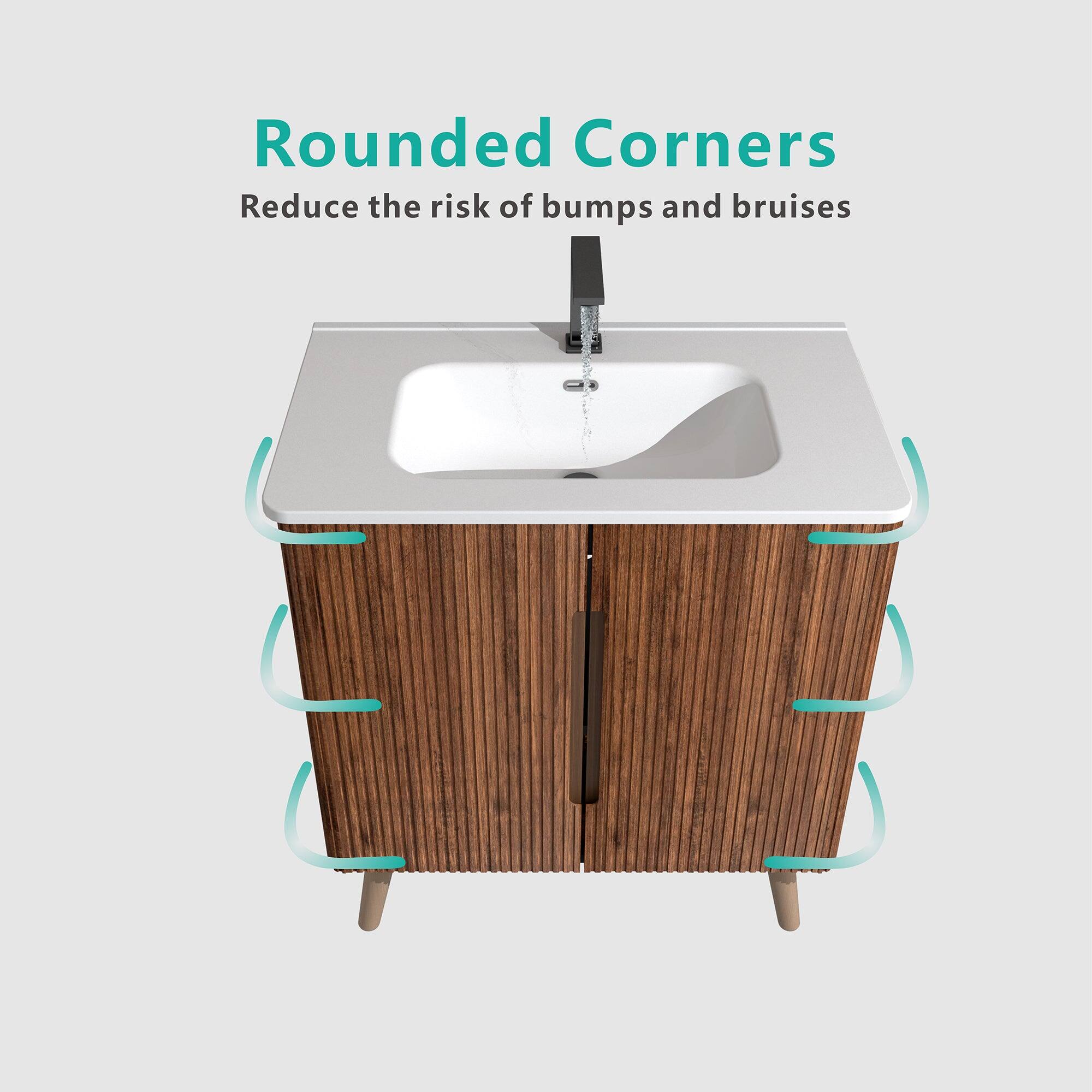 Rounded Corners  
Reduce the risk of bumps and bruises