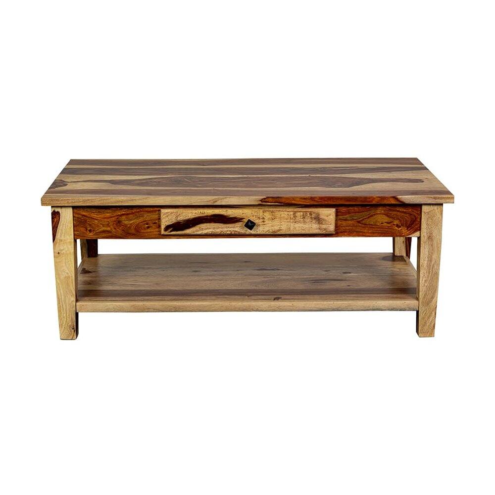 Left. Porter Designs - Taos Solid Sheesham Wood Coffee Table - Natural.