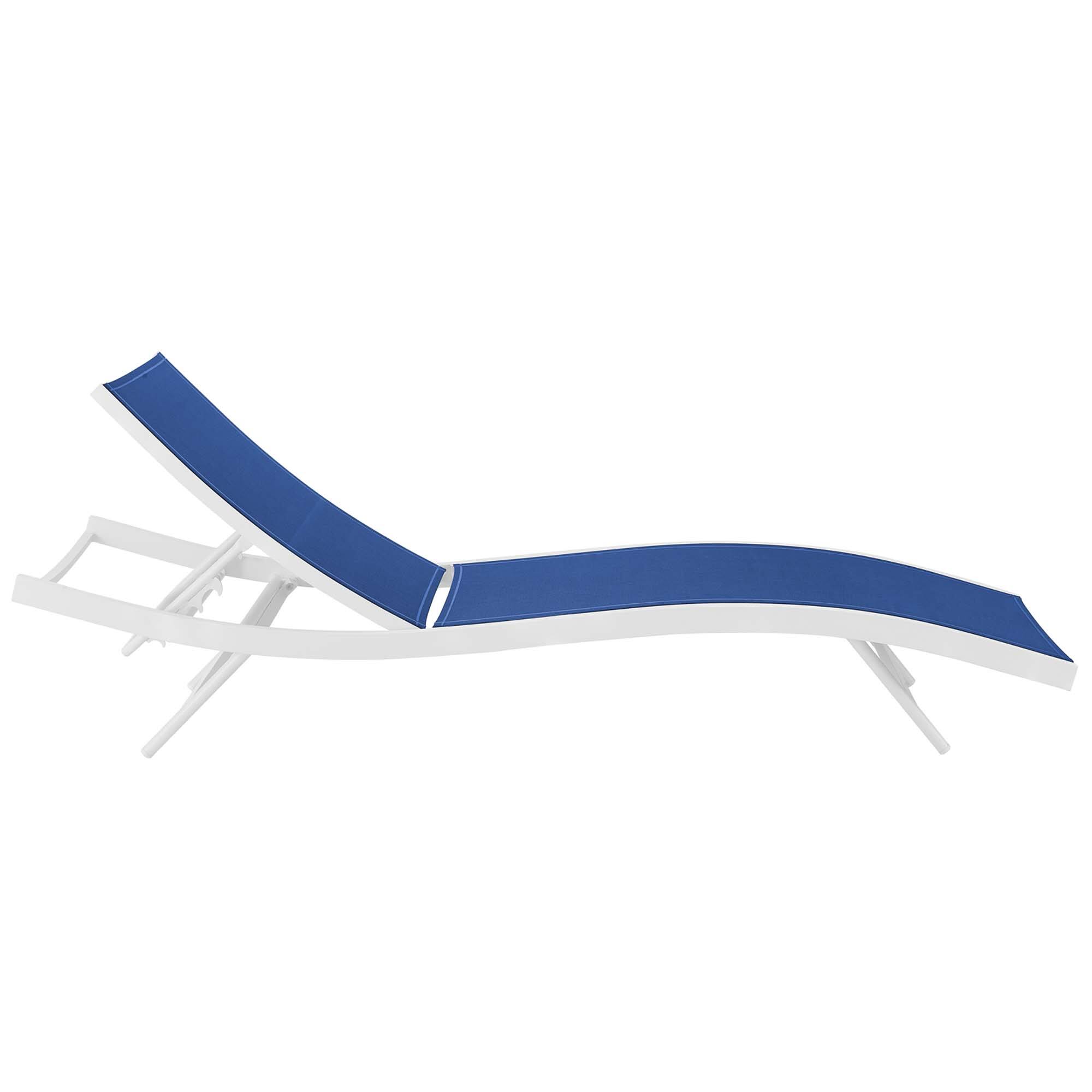 Alt View 1. Modway - Glimpse Outdoor Patio Mesh Chaise Lounge Chair by Modway - White Navy.