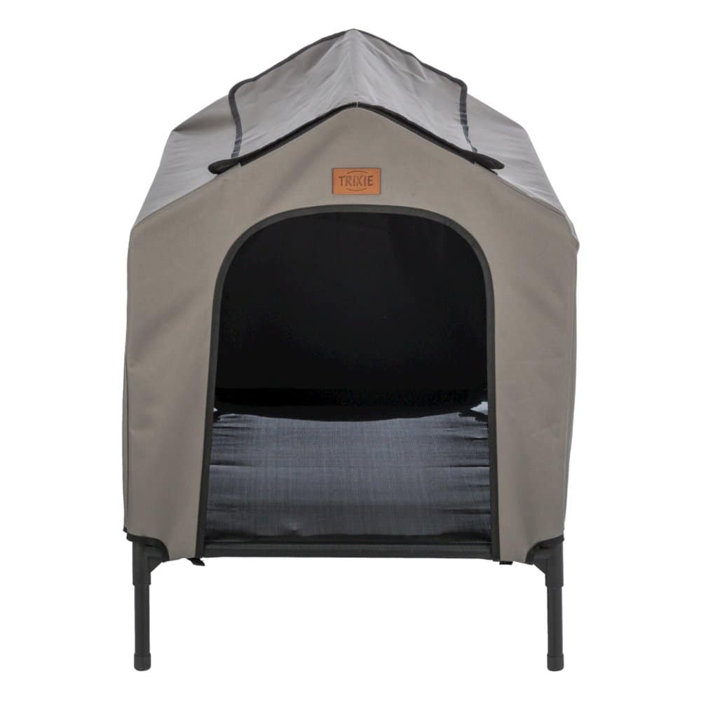 TRIXIE - 2-in-1 Elevated Portable Dog House or Dog Cot & Tent - Gray