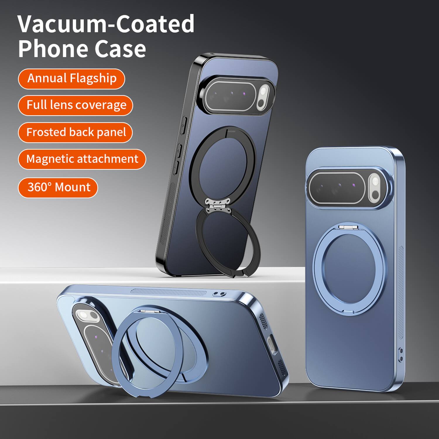 Vacuum-Coated Phone Case

- Annual Flagship
- Full lens coverage
- Frosted back panel
- Magnetic attachment
- 360° Mount