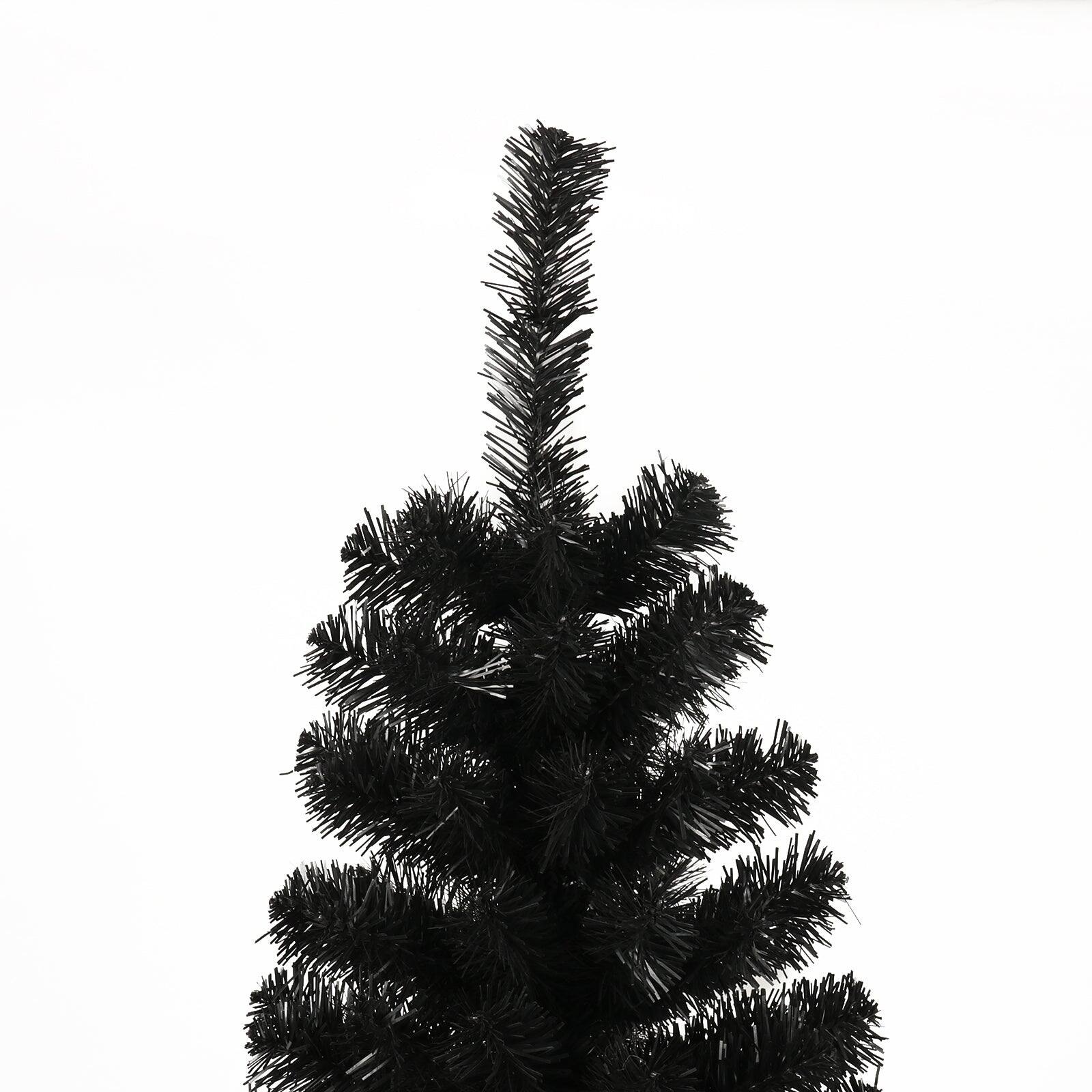 Alt View 8. BreeBe - 7.5FT Black Slim Artificial Christmas Tree  Includes Foldable Metal Stand - Black.