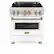 Front. ZLINE - Autograph 30" Legacy Dual Fuel Range w/ 4 Burners & White & Bronze Accents (RAZ-WM-30-CB) - Multicolor.