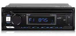 Pyle - Marine Radio Stereo Receiver with Bluetooth MP3 Player - Single DIN Boat Audio System, AM/FM Tuner, USB/AUX Input - Black