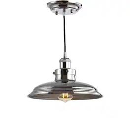 Jonathan Y - Bedford 11" Adjustable Iron Industrial Rustic LED Pendant - Chrome