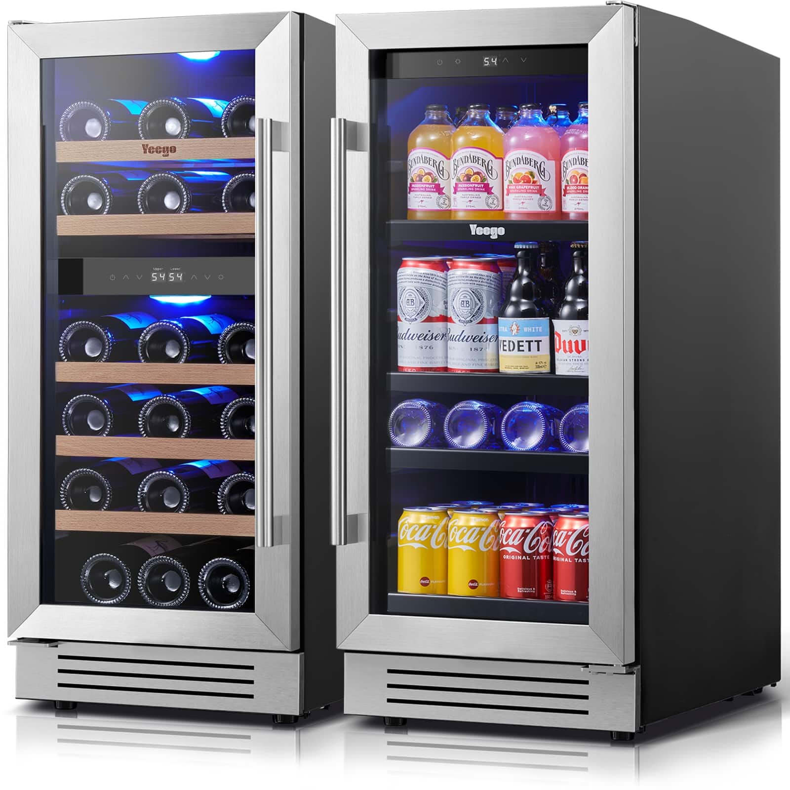 "Yeego - 30"" Wine and Beverage Refrigerator, Triple Zone Dual Wine Cooler & Beverage Center, 28 Bottles+120 Cans Built-In Fridge - Stainless Steel" price history on PriceWatchPro