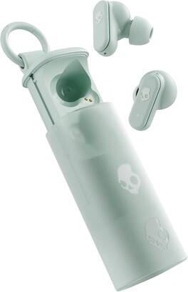 Skullcandy - Dime Evo Wireless Earbuds, Bluetooth Headphones, 36 Hours Battery, Microphone, Easy Carry with Clip-Anywhere Case - Preppy Sage