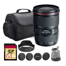 Canon - EF 16-35mm f/4L IS USM Lens (9518B002) 64GB Landscape Photo Bundle - Black