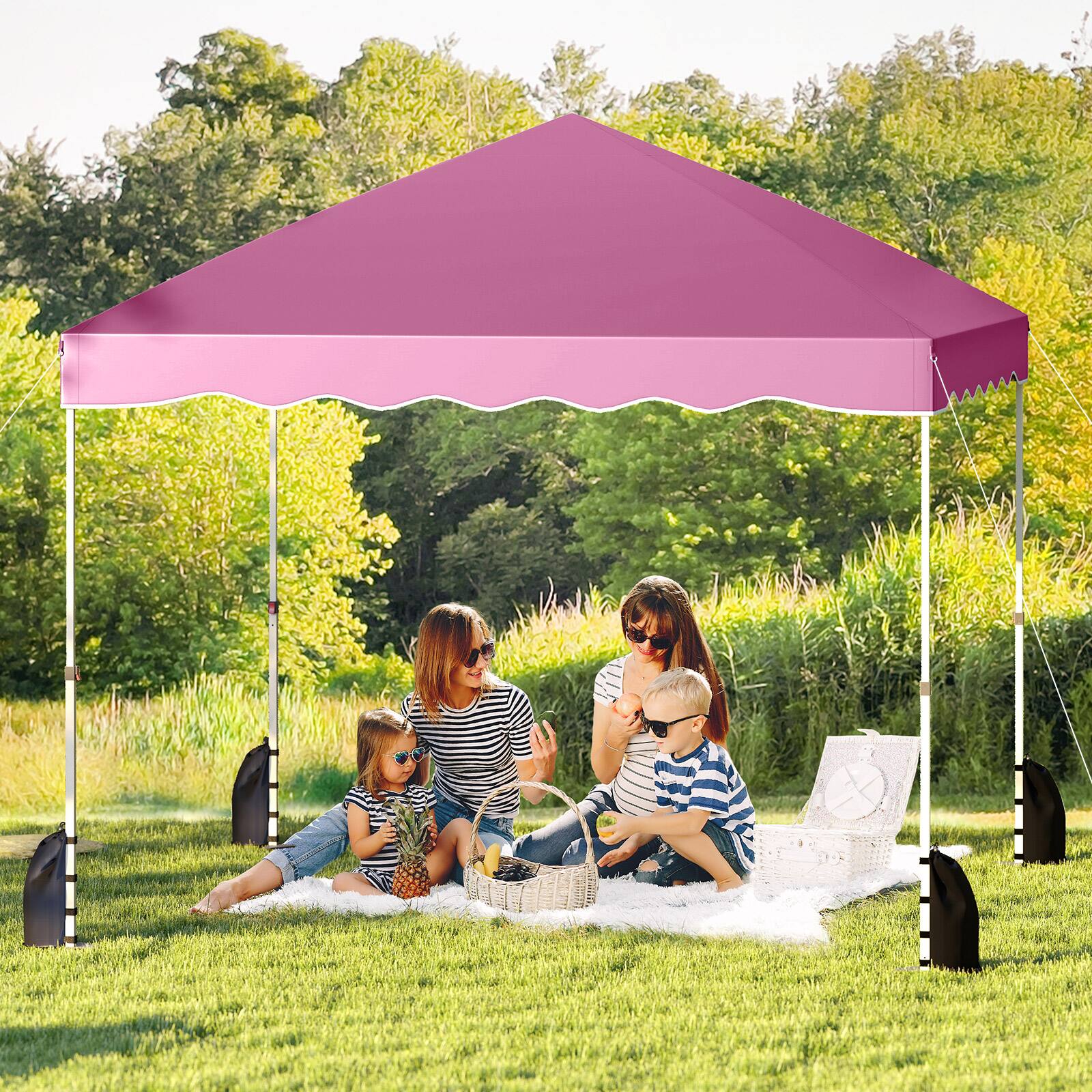 Alt View 1. Gymax - Gymax 10 X 10 FT Pop up Canopy Tent Portable Foldable Patio Shelter w/ Wheeled Bag Pink - Pink.