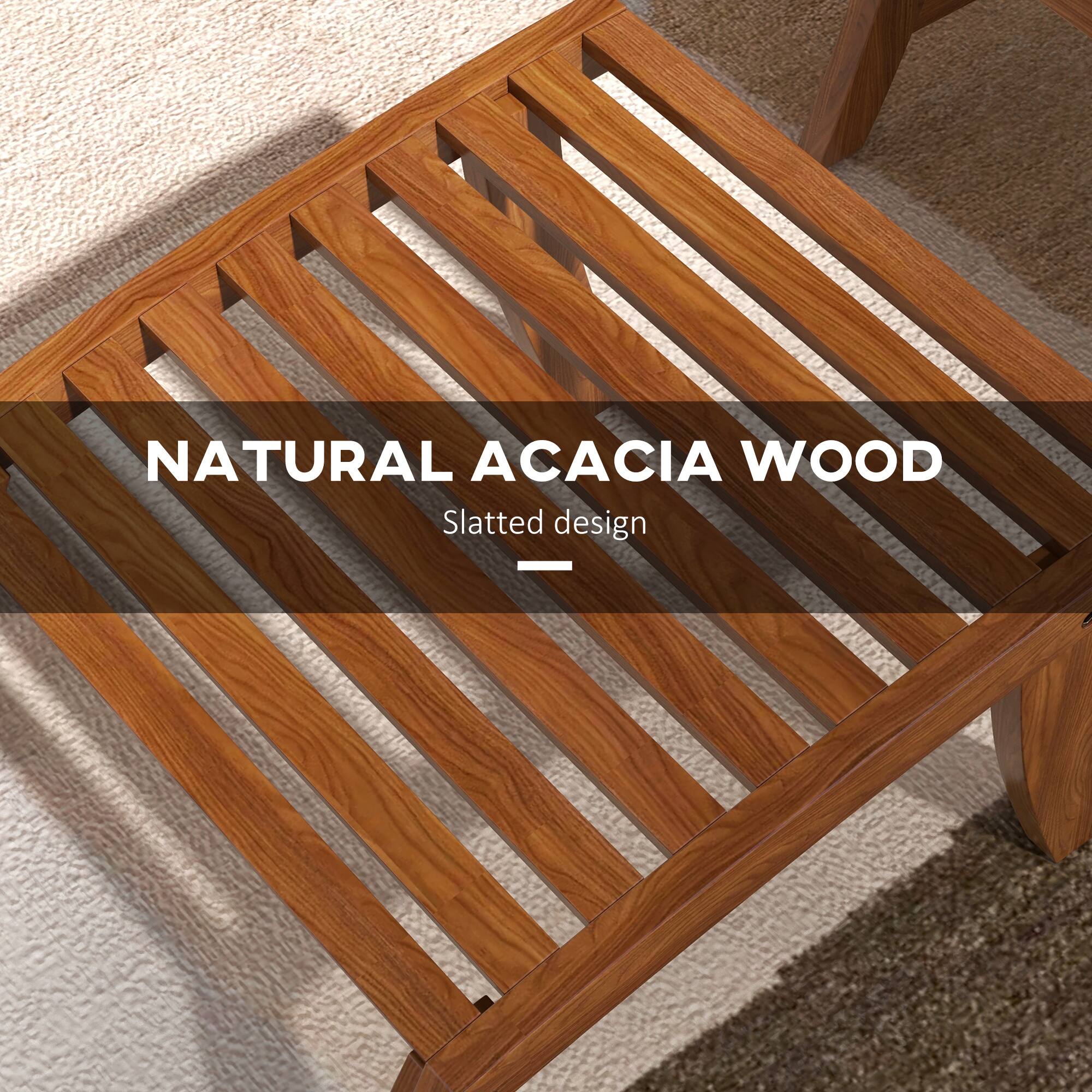 NATURAL ACACIA WOOD  
Slatted design