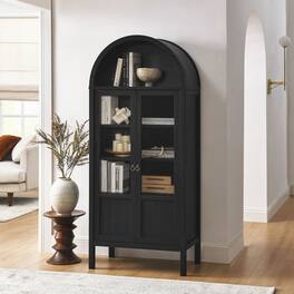 Tessa Tall Arched Storage Display Cabinet by Modway - Black