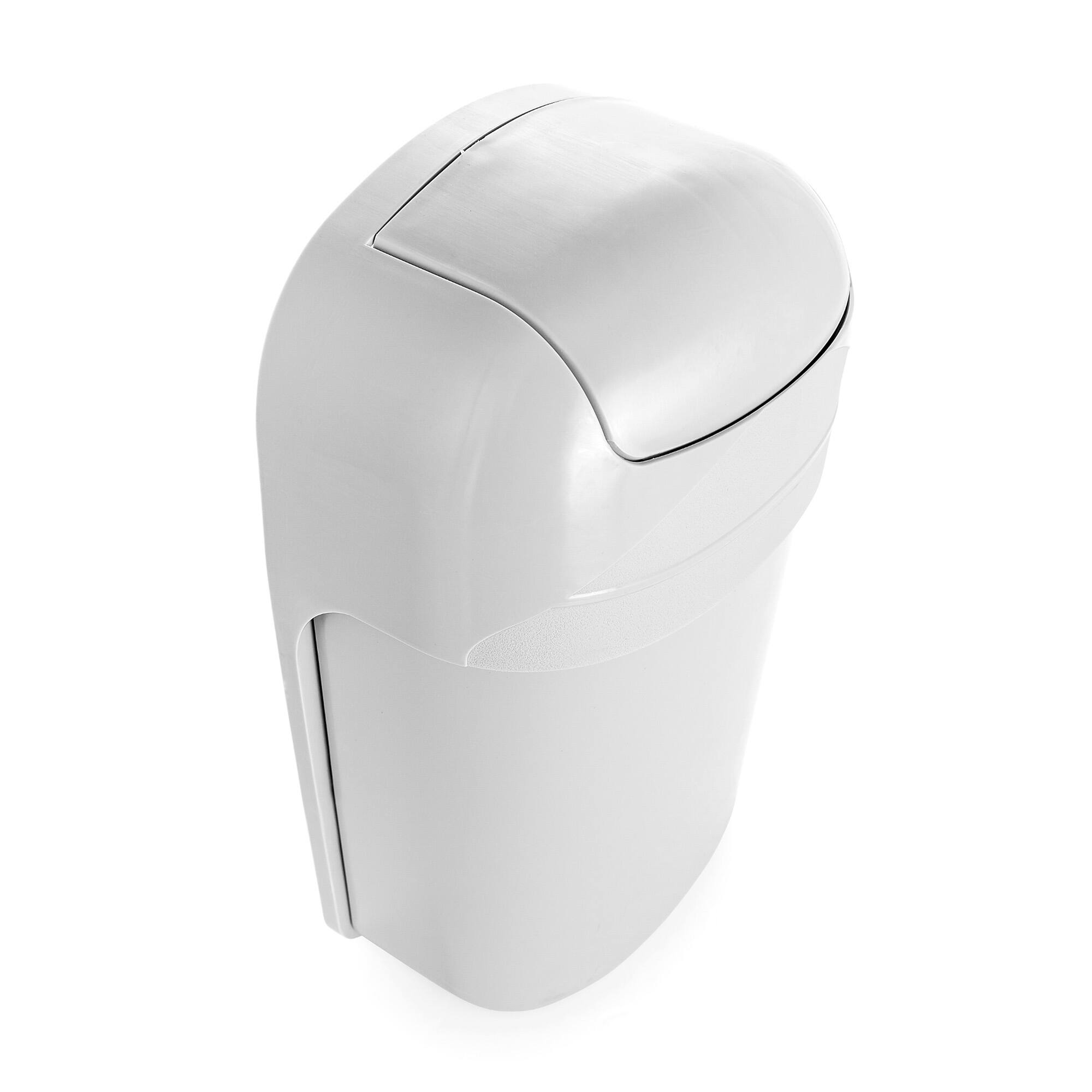 Front. Camco - Camco Cabinet Mount Trash Can, Compact Waste Basket with Lid, 5 Quarts, Gray - Gray.