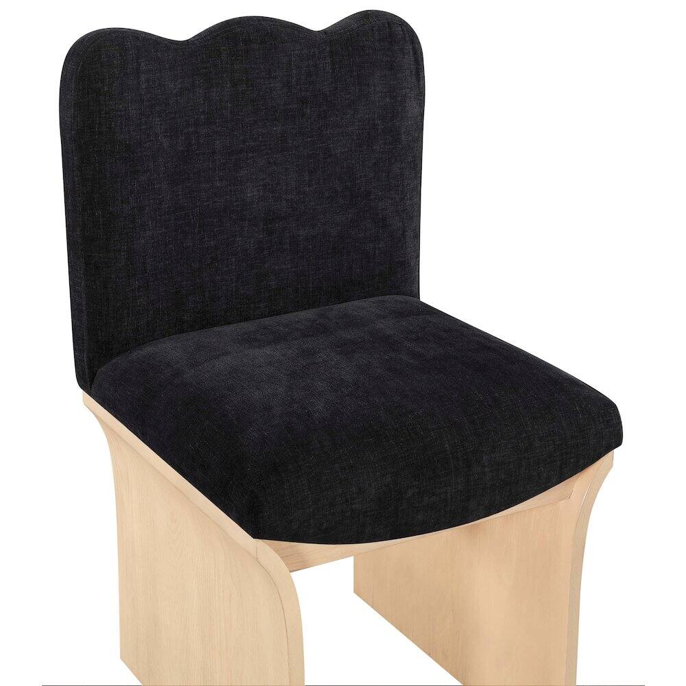 Alt View 4. Meridian Furniture - Shaw Black Chenille Fabric Upholstered Dining Chair - Brown.