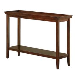 FurniFact - Hall Console Table with Raised Ledge Top - Espresso