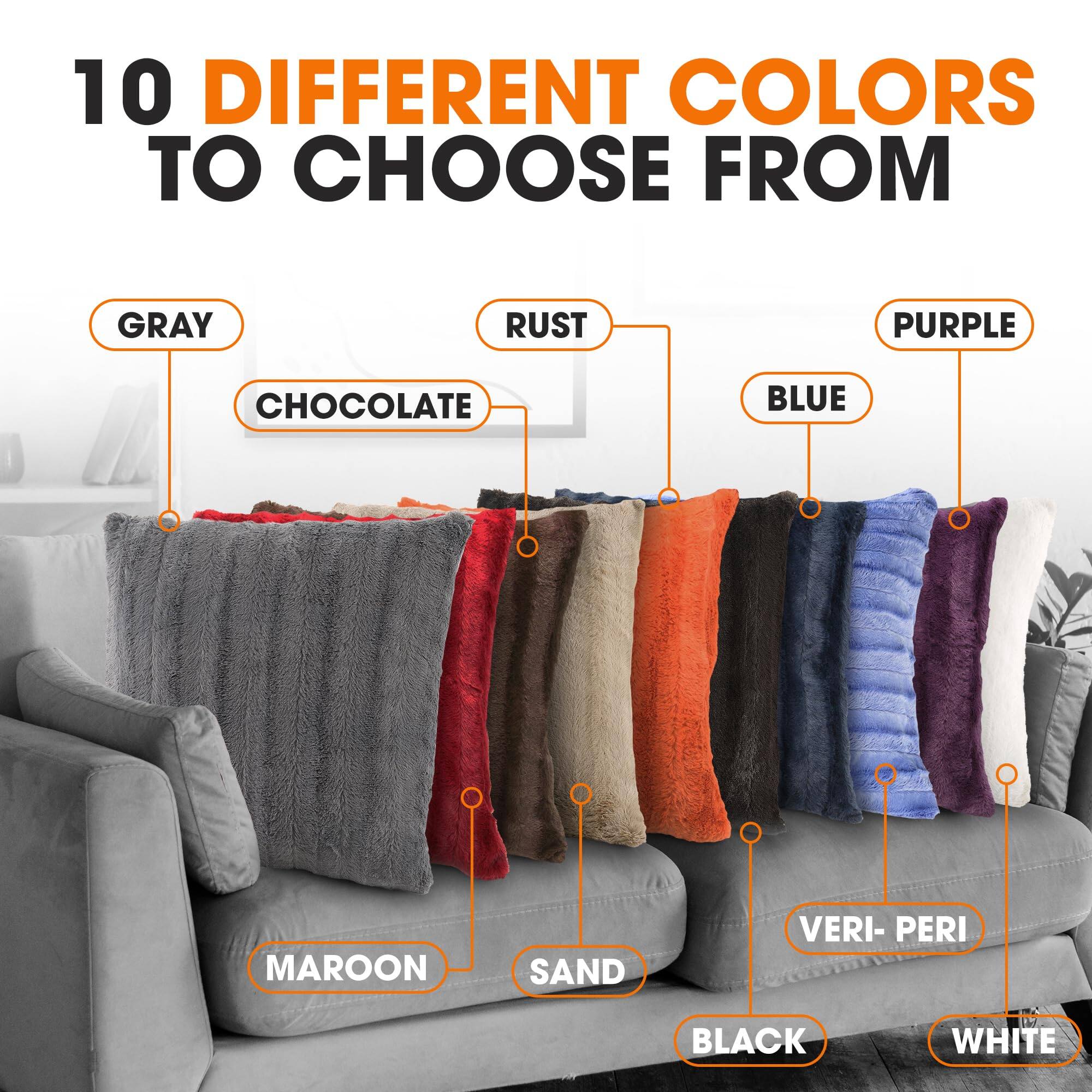 10 DIFFERENT COLORS TO CHOOSE FROM

GRAY
RUST
PURPLE
CHOCOLATE
BLUE
MAROON
SAND
VERI-PERI
BLACK
WHITE