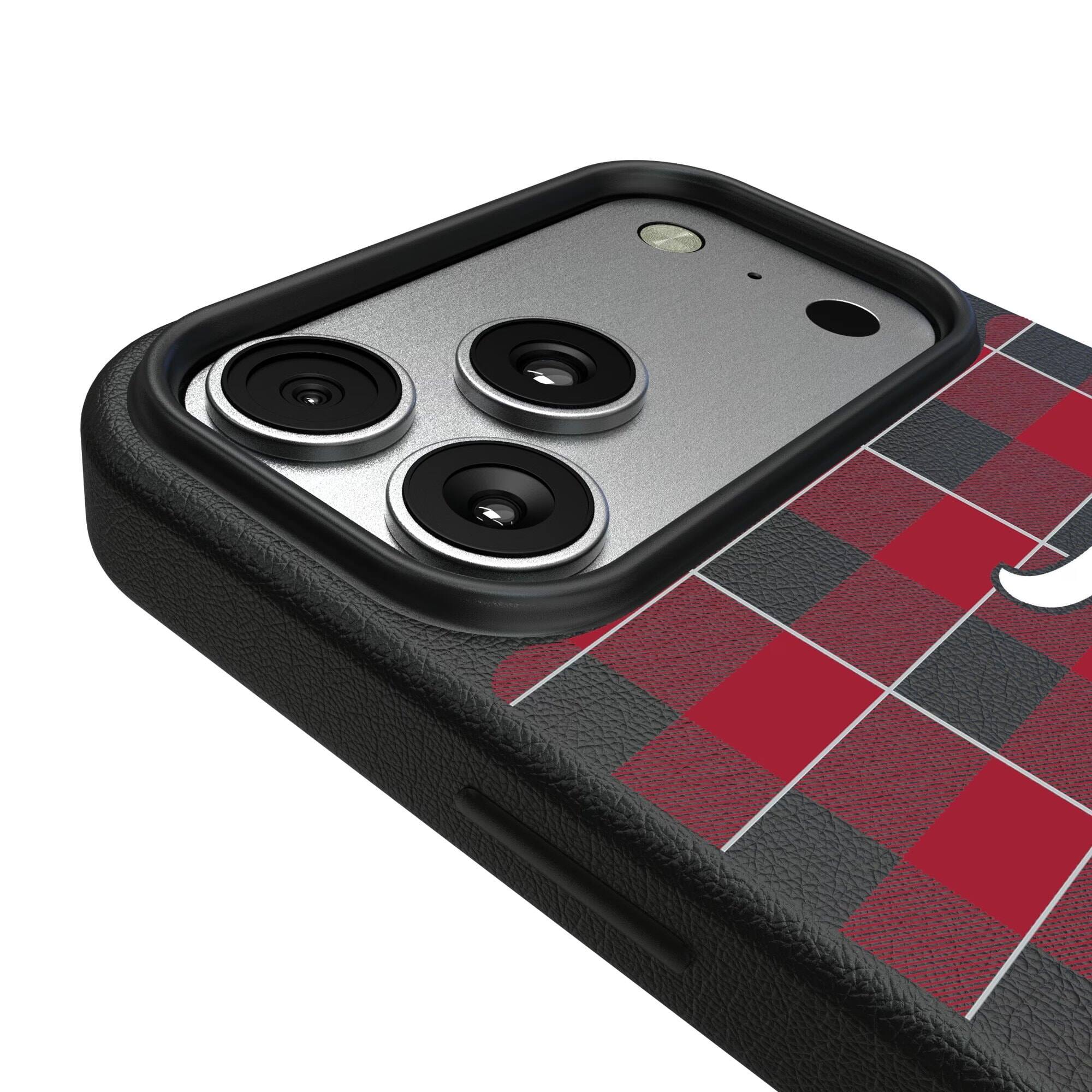 Alt View 2. Keyscaper - Alabama Crimson Tide Plaid Magnetic Bump iPhone Case - 15 Pro Max - Black.