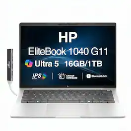 HP - Upgraded - EliteBook 1040 Laptop 14.0 WUXGA Display (Ultra 5-125H , 16GB, 1TB SSD, Intel Arc, Win 11 Pro) w/USB Hub - Silver