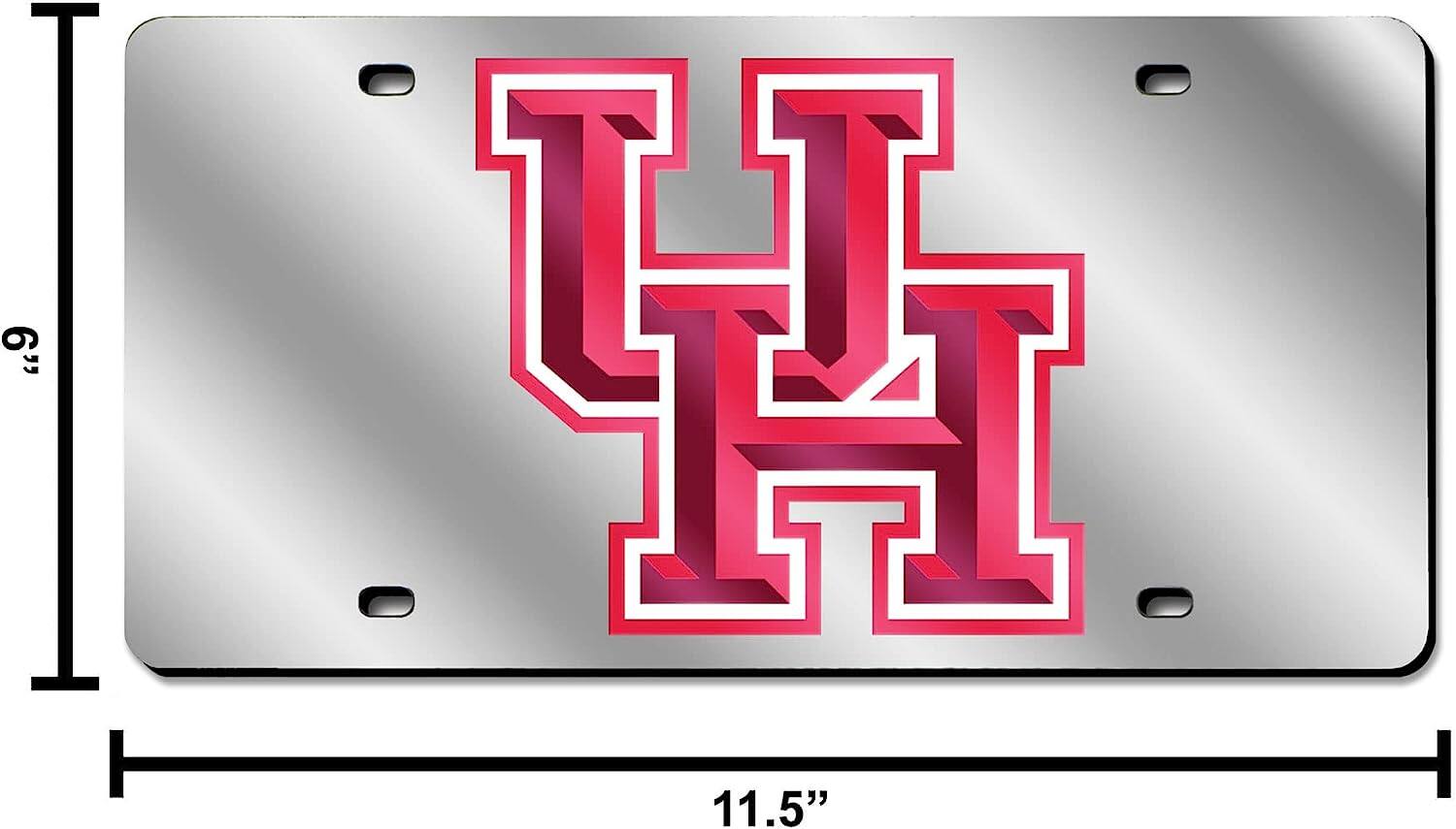 Alt View 3. Rico Industries - University of Houston Cougars Mirrored Laser Cut License Plate Laser Tag - Multi.