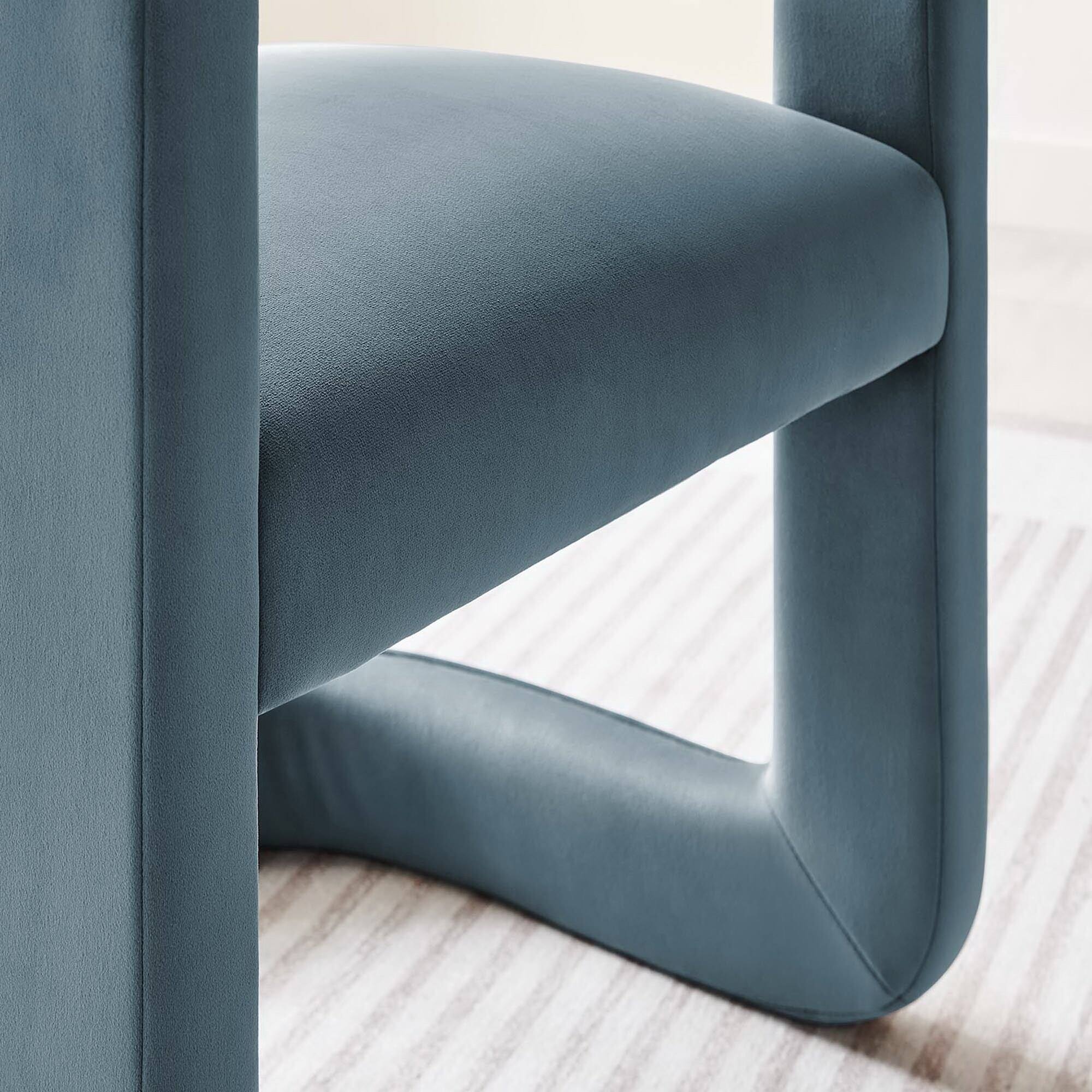 Alt View 2. Modway - Winslow Performance Velvet Barrel Accent Chair by Modway - Cadet Blue.