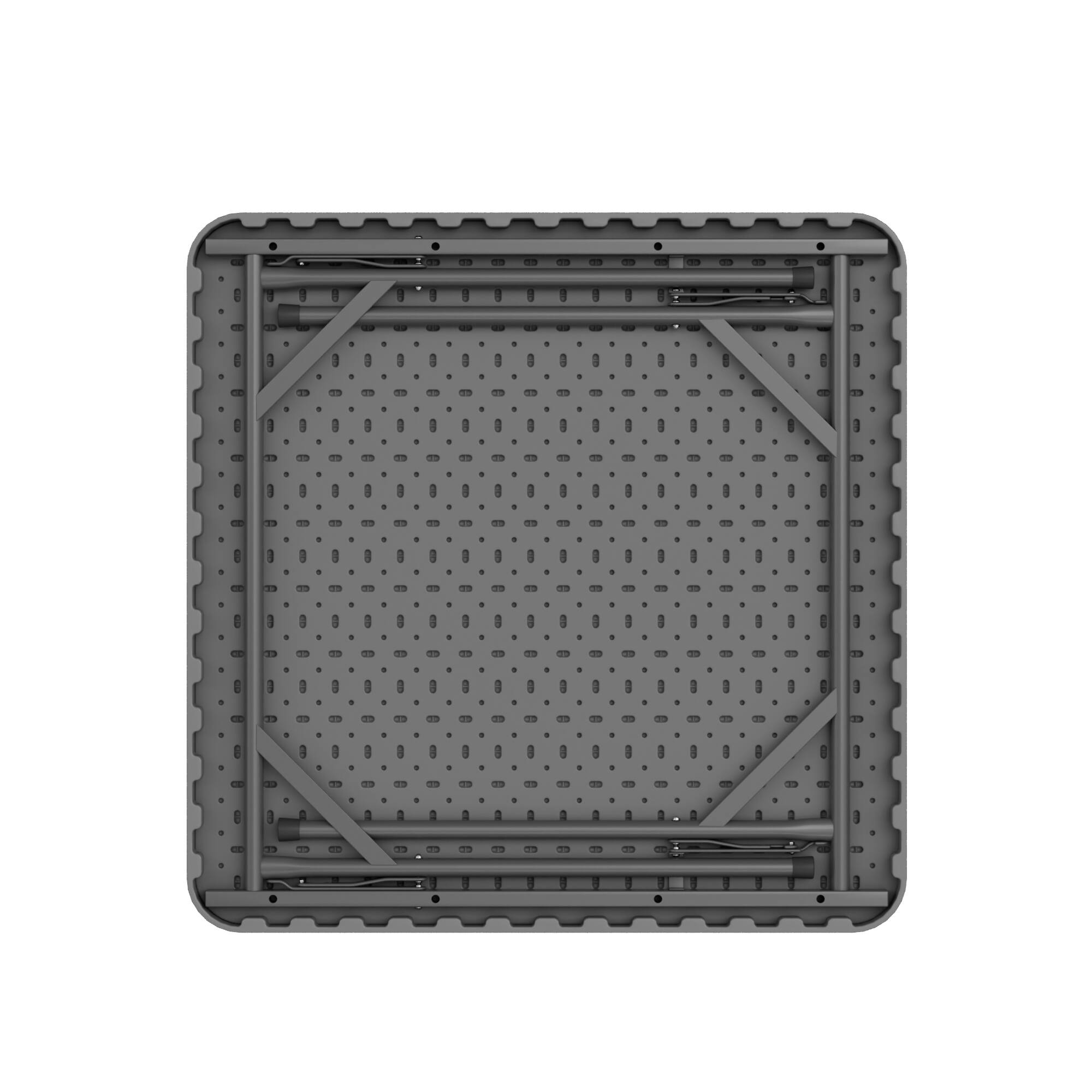 Alt View 3. Vecelo - Folding Card Table– Portable HDPE Folding Table with Metal Frame for Indoor & Outdoor Use - Grey.