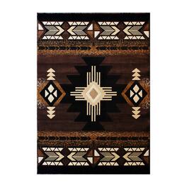 Flash Furniture - Mohave Collection 5' x 7' Chocolate Traditional Southwestern Style Area Rug - Olefin Fibers with Jute Backing - Brown