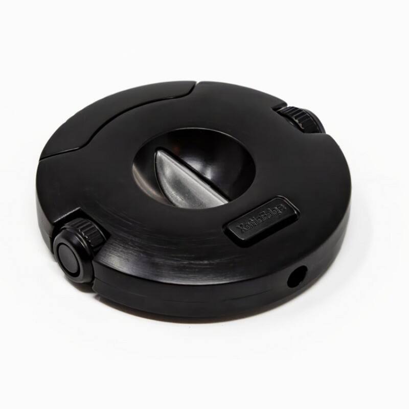 Left. Prestige - XoticEdge Xceed V-Cut Cigar Cutter (Black) - Black Finish.